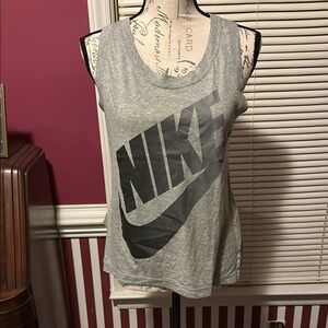 Nike Gray Graphic Sleeveless Tank Top